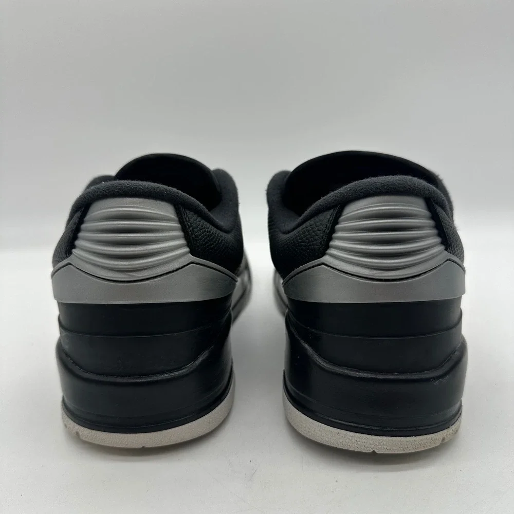 Nike Air Jordan FD0383-001 Mens 9 Jordan 2/3‎ Low Black Metallic Silver Shoes